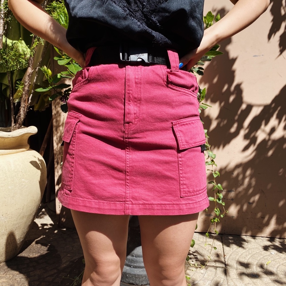 Forever 21 Burgundy Belted Skirt